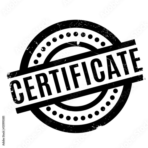 Certificate rubber stamp. Grunge design with dust scratches. Effects can be easily removed for a clean, crisp look. Color is easily changed.
