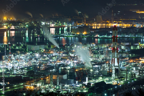 Industry factory in Japan at night