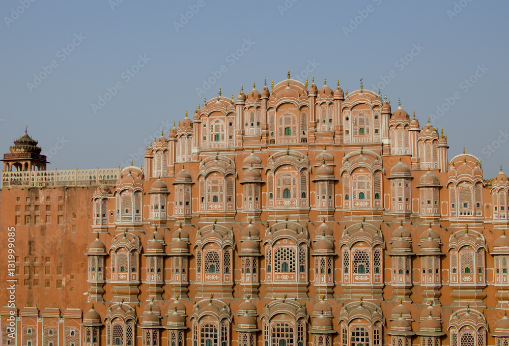 The palace in India Jaipur Hava Makhal
