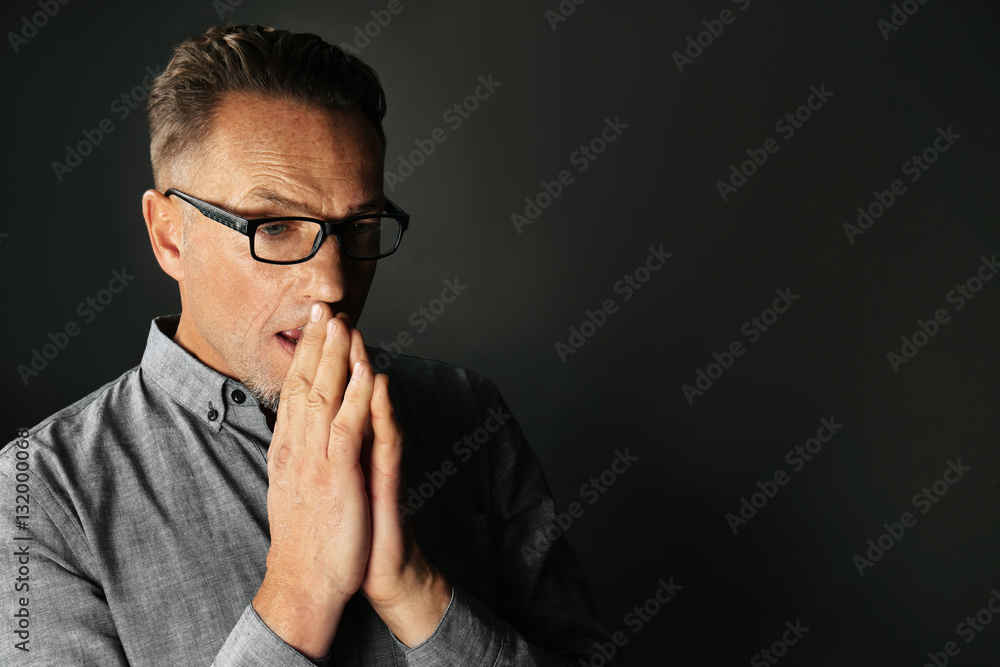 Handsome man on black background Handsome man on black background