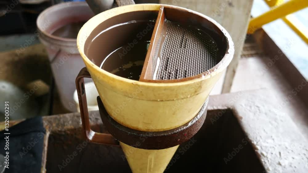 Measure mud viscosity with Marsh funnel drilling fluid