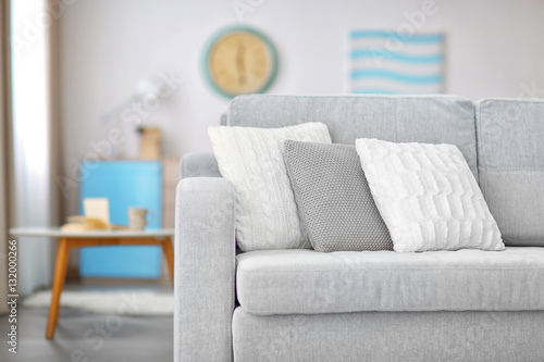 New cozy couch with pillows...