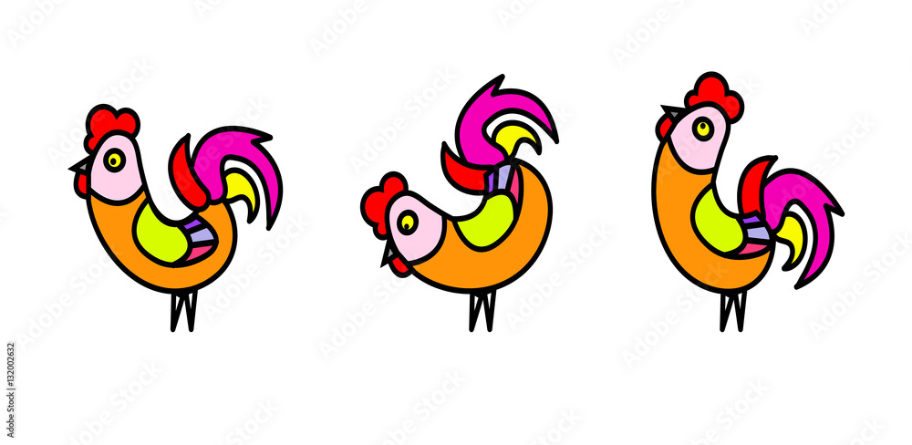 Obraz premium Set of rooster