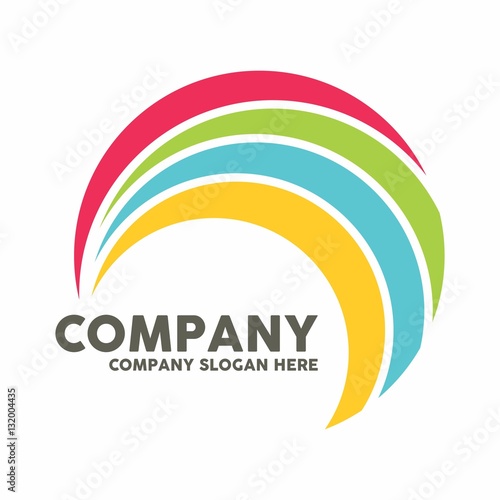 colorful rainbow logo icon vector template