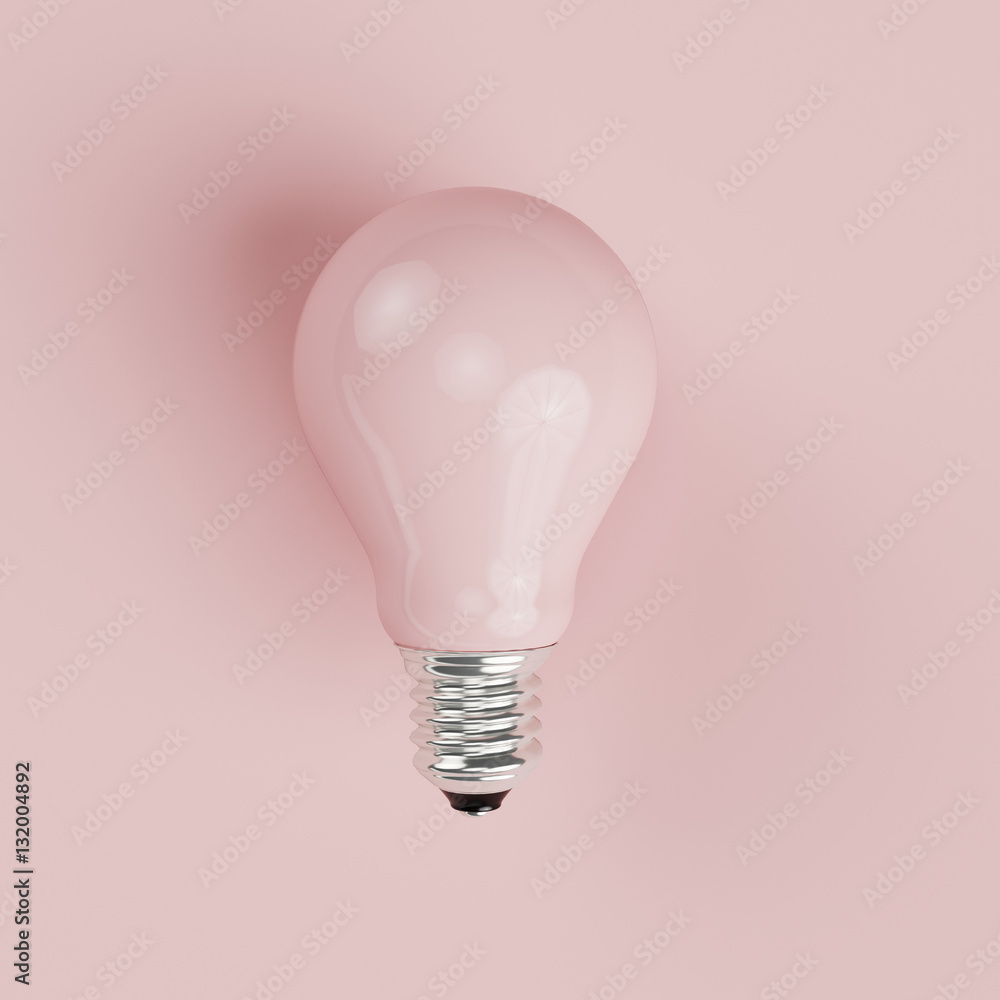 Pink pastel Light bulb on pink pastel background. minimal concept. top  view. Stock Photo | Adobe Stock