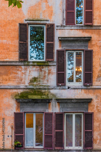 Old windows in Rome Italy