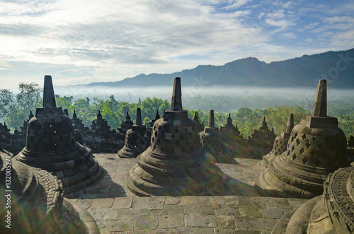 Stone stupa Borobudur Temple. The island of Java. Indonesia photo