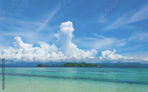 Panorama of a sea landscape not far from a tropical island Kanawa photo