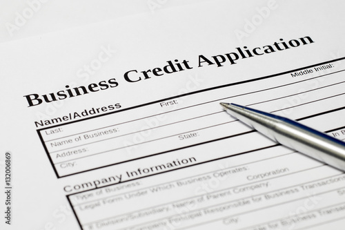 Business credit application form document