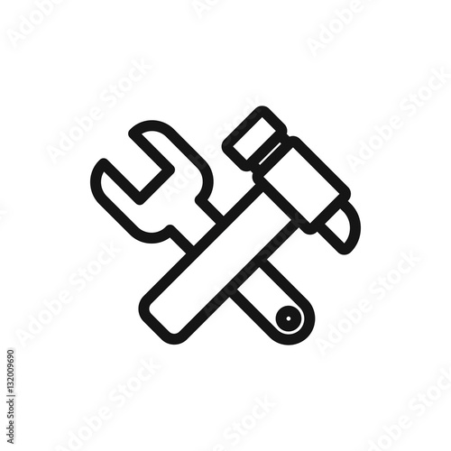 hummer and wrench icon illustration