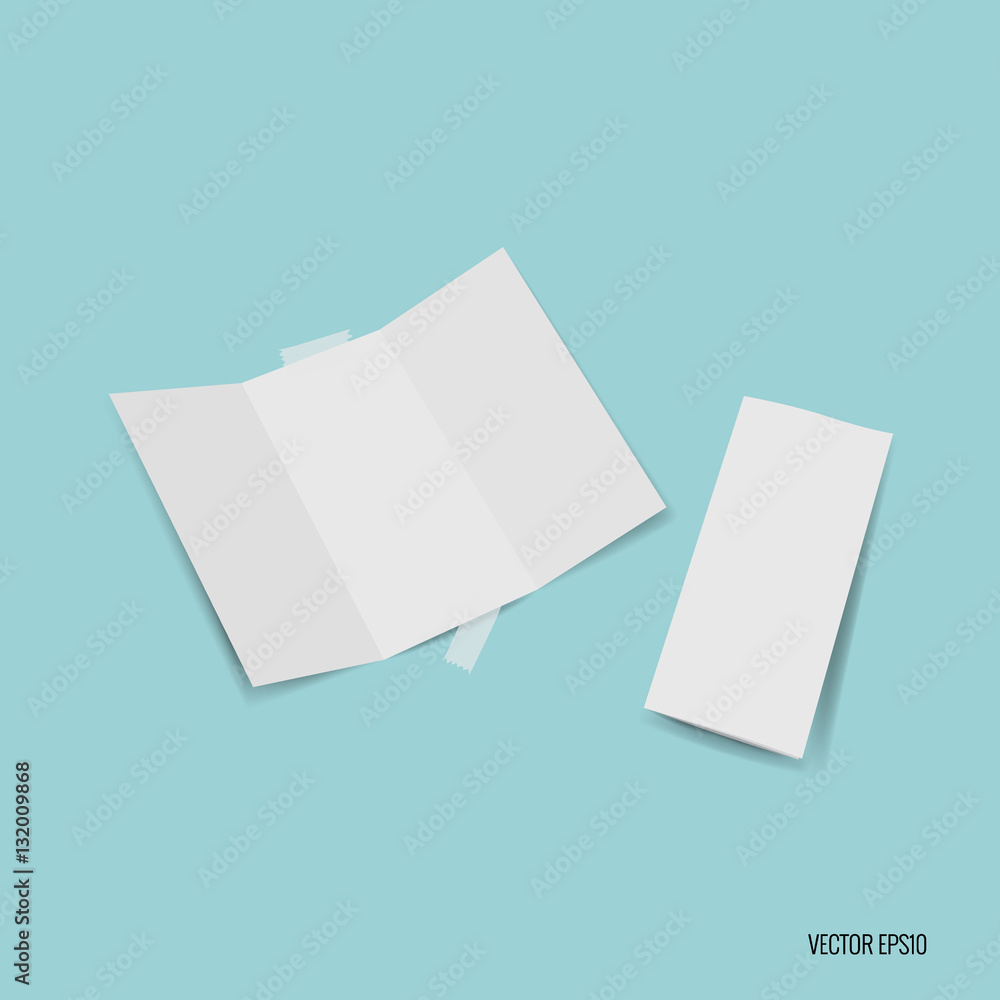 Trifold white template paper. Vector illustration Trifold white template paper. Vector illustration