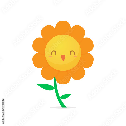 Fototapeta Naklejka Na Ścianę i Meble -  Happy flower cartoon vector