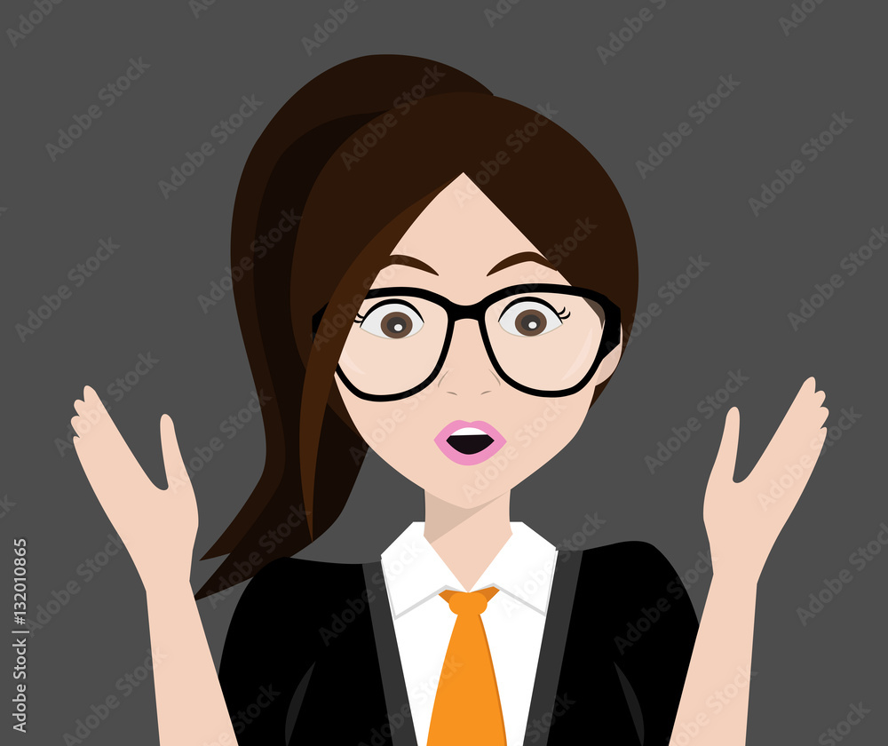Girl shocked.vector illustrator Girl shocked.vector illustrator