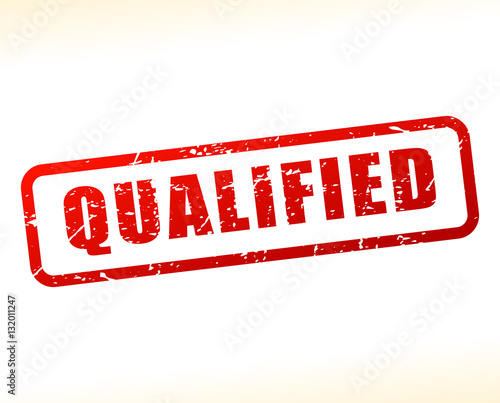 qualified text buffered on white background