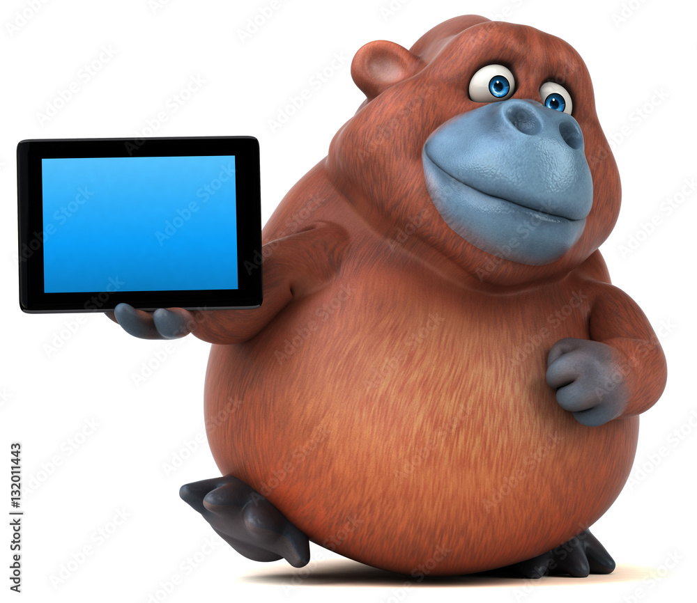 Naklejka premium Fun orangoutan - 3D Illustration