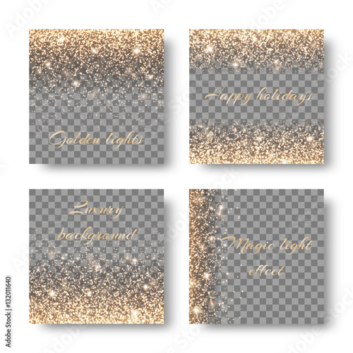 Set with lighting effects for decorating on a transparent background
