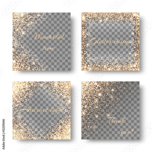 Set with golden lights on a transparent background.
