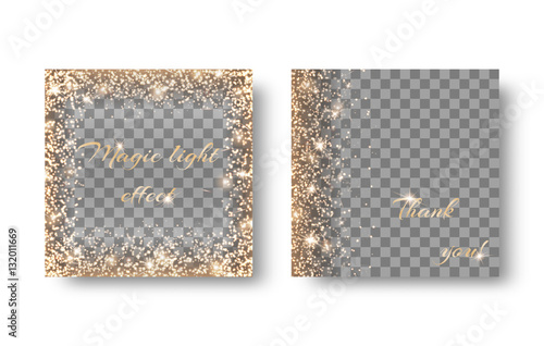 Set with golden highlights on a transparent background
