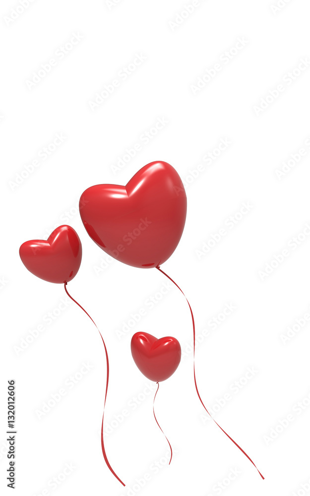 Hearts Balloon isolated on white background