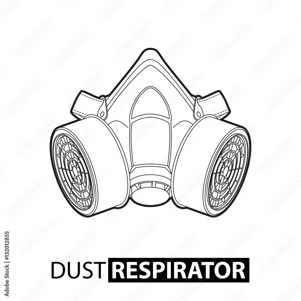 Outline multi-purpose respirator Stock Vector | Adobe Stock