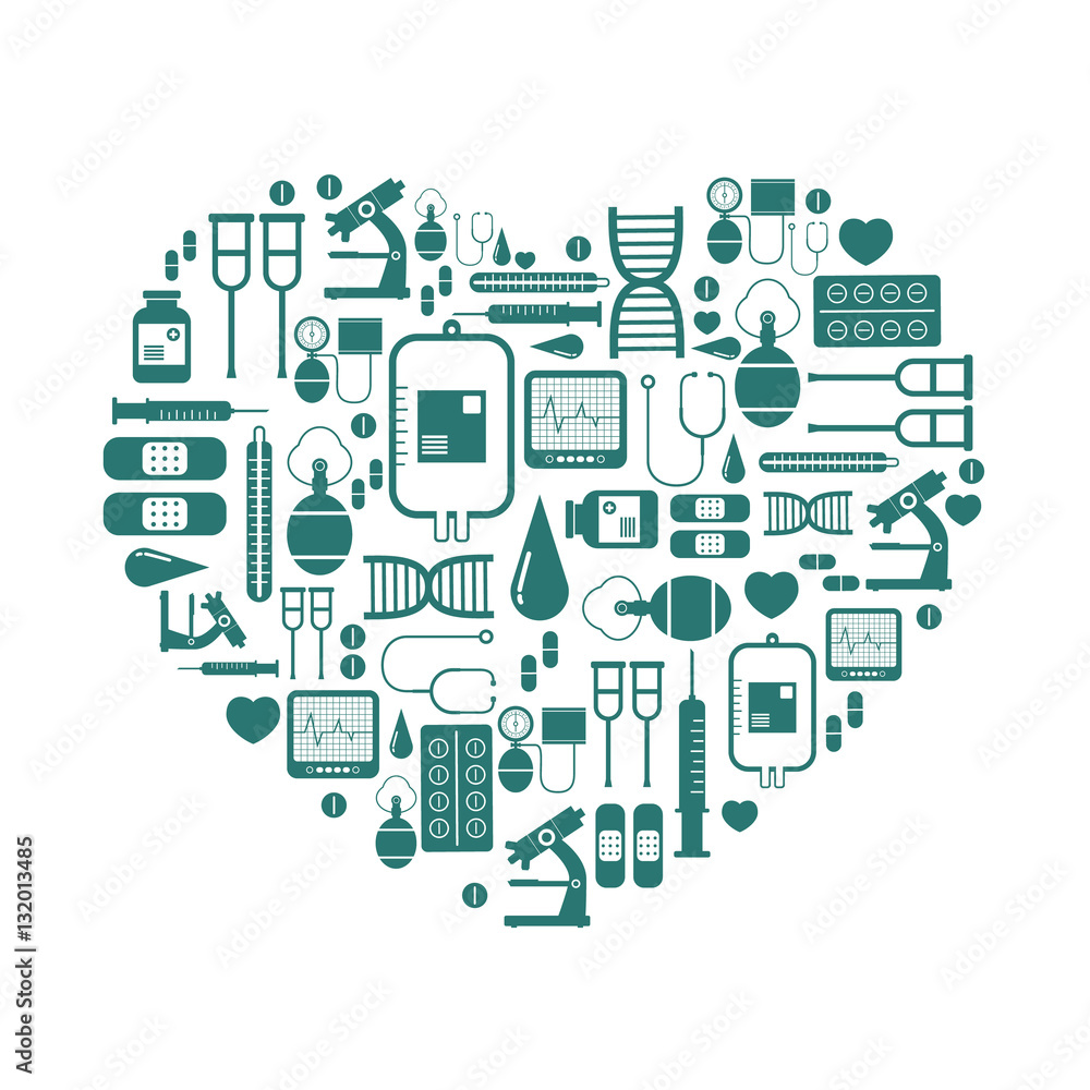 Medical equipment icons set vector Medical equipment icons set vector