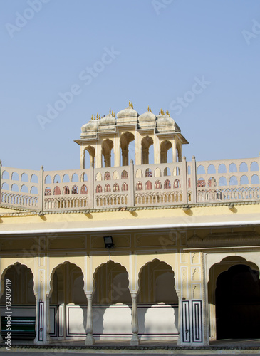 Part of the building of the Palace of the winds Hava Makhal in Jaipur India
 photo