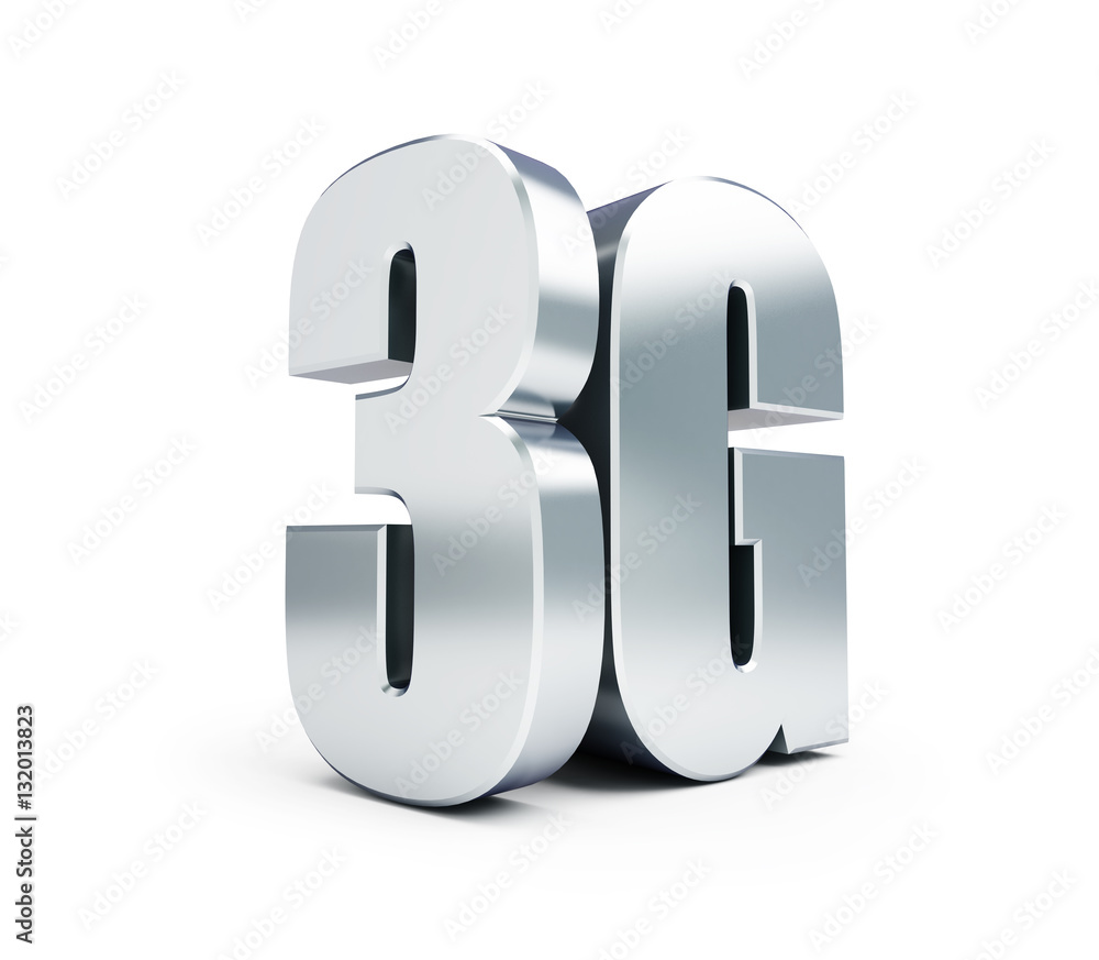 3G metal sign, 3G cellular high speed data wireless connection. 3d  Illustrations on white background Stock Illustration | Adobe Stock