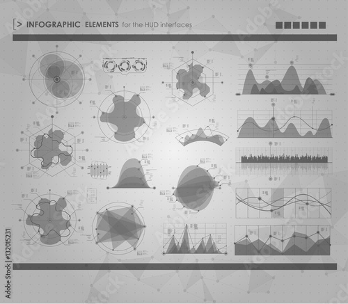 set of HUD and infographic elements. futuristic user interface