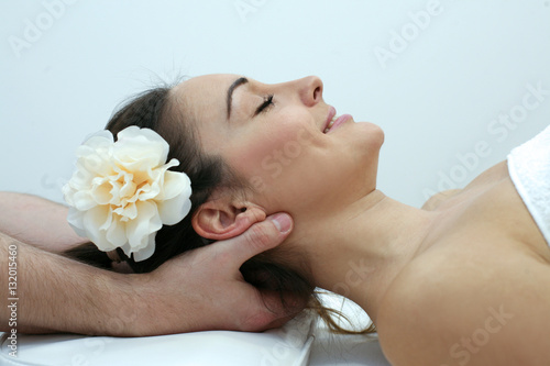 Woman enjoying a massage treatment