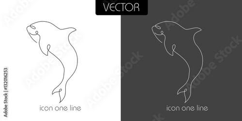 fish, shark, dilfin, orca icon on white and black