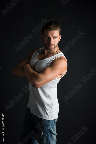 sexy muscular young man