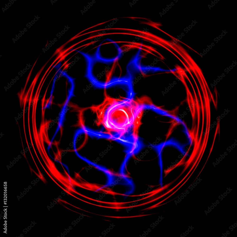 Fototapeta premium Crystal ball filled with plasma. Digital artwork creative graphic design.
