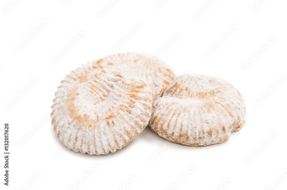 Cookies in powdered sugar