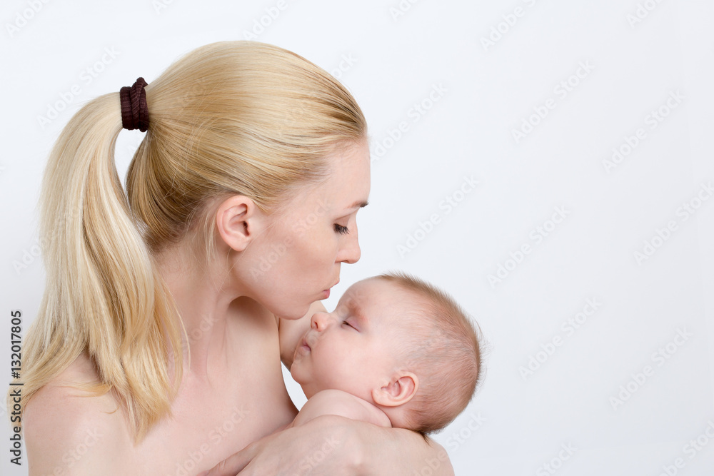 caucasian mother holding cute baby caucasian mother holding cute baby