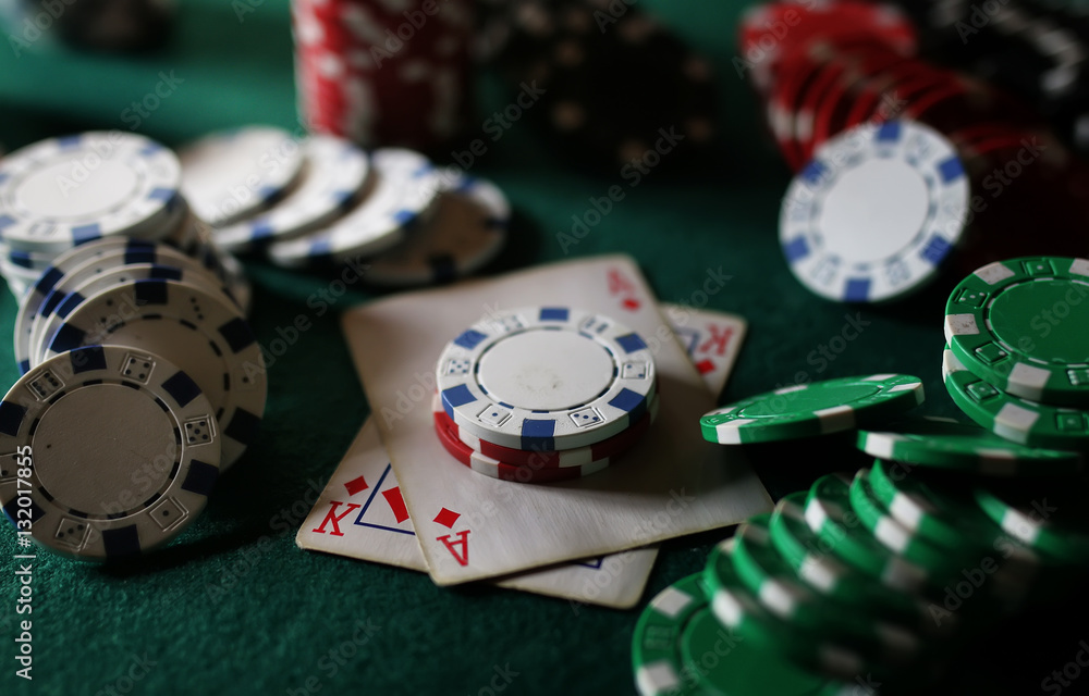 poker chips on the table poker chips on the table