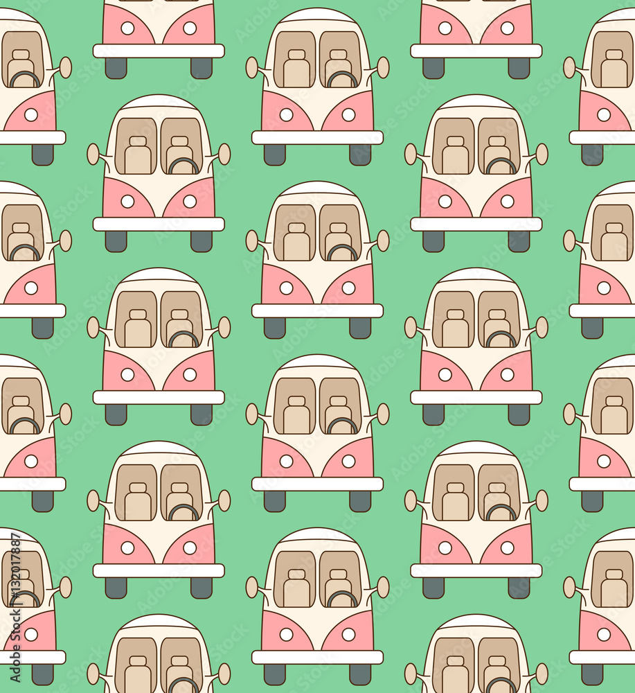 Seamless pattern made of cartoon small city cars Seamless pattern made of cartoon small city cars