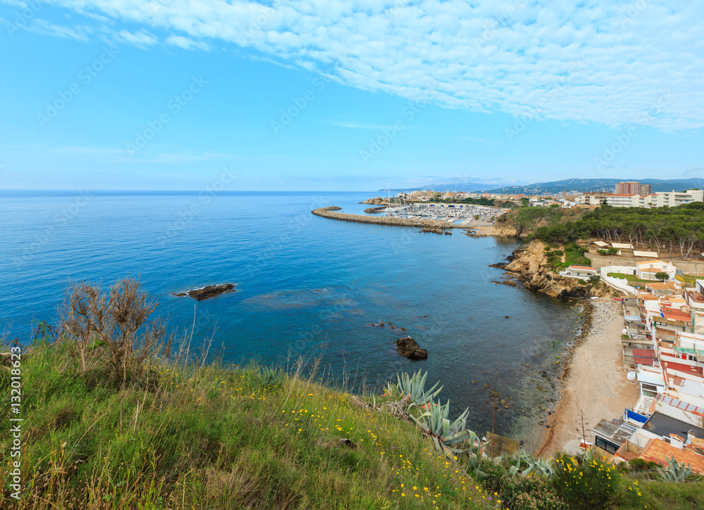 Summer sea coast view (Palamos, Spain).