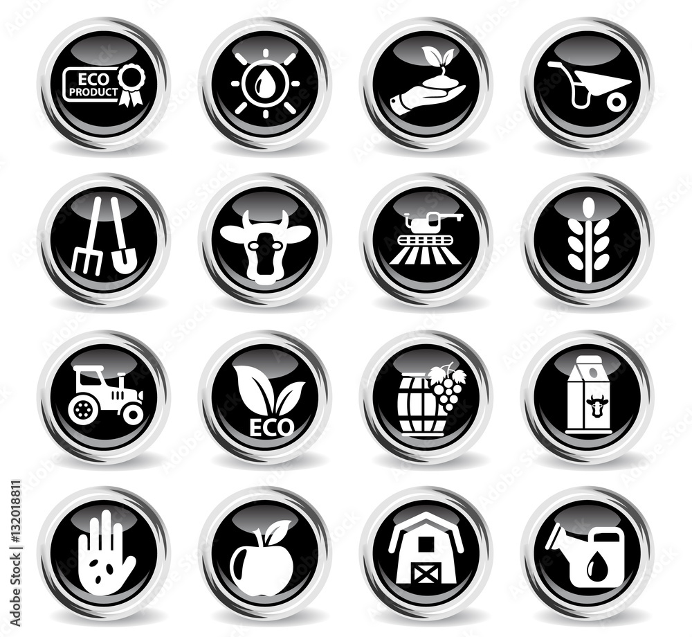 agricultural icon set