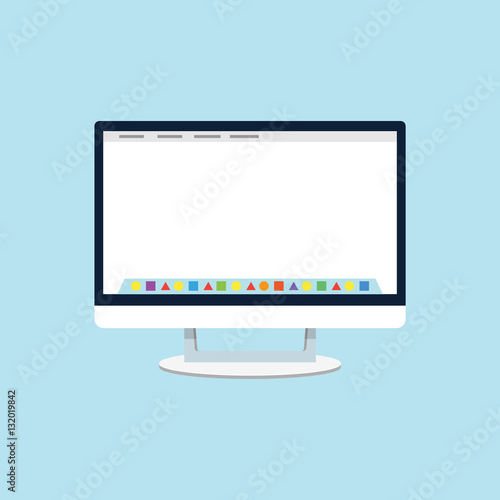 Computer monitor, pc display vector illustration 
