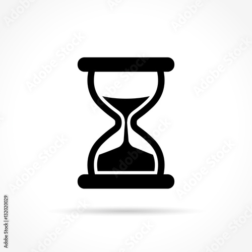 hourglass icon on white background