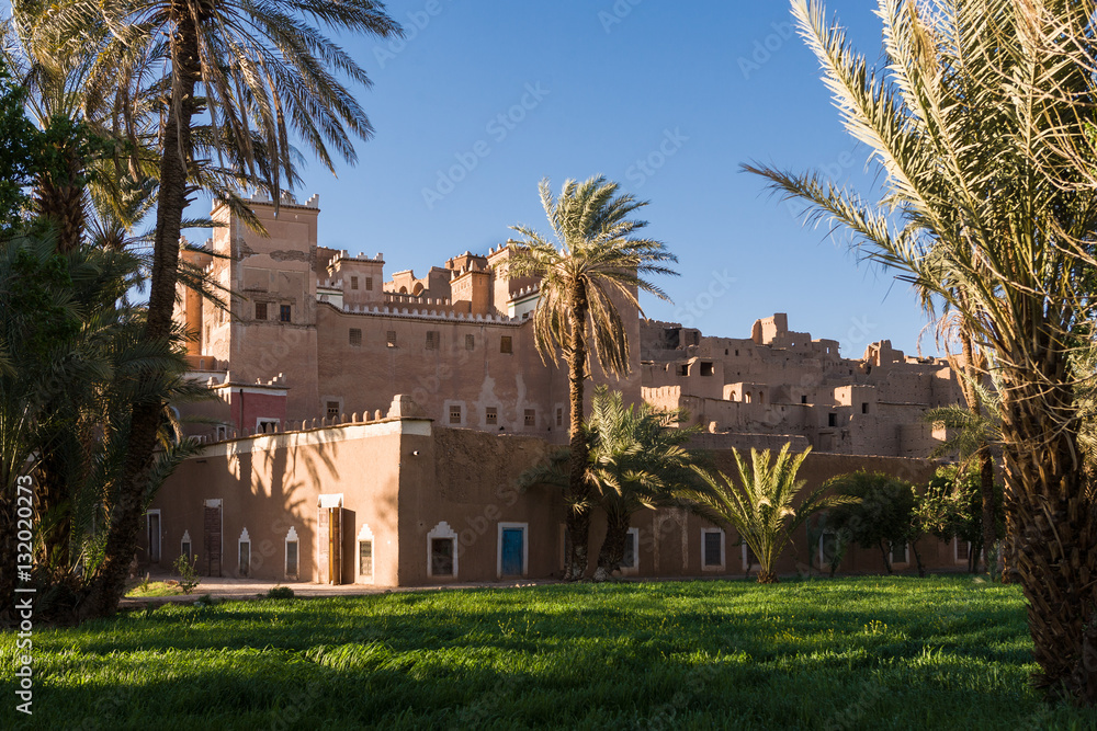 Old castle at Oasis campground at Agdz, Morocco