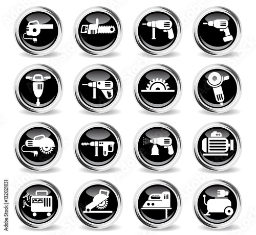 machine tools icon set