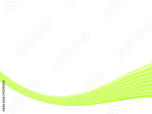 White background with space for text and with curved green lines on bottom