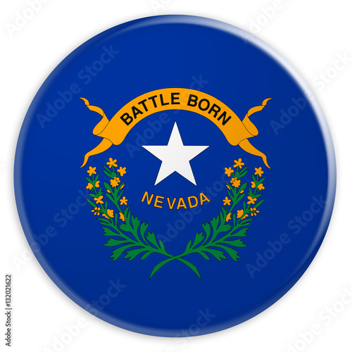 US State Button: Nevada Flag Badge, illustration on white background