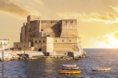 sunset in naples italy photo