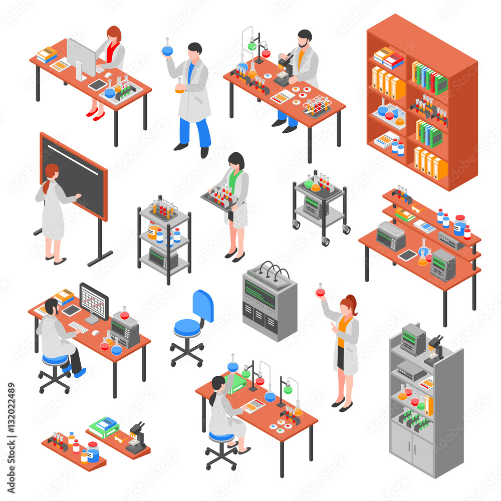 Fototapeta premium Science Lab Elements Set