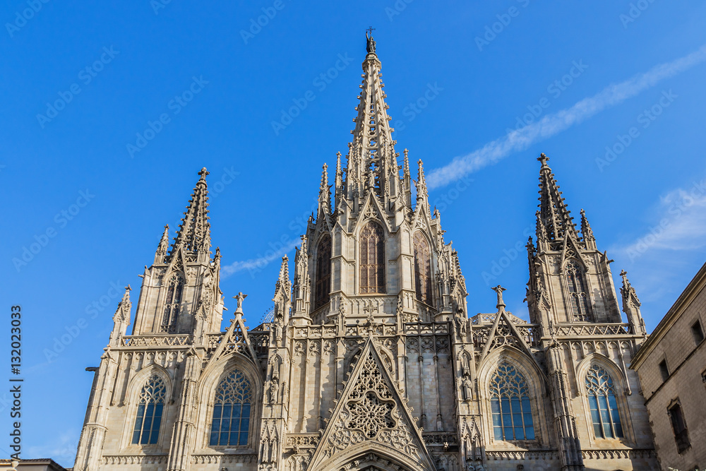 Barcelona Cathedral (1298). Gothic Quarter, Barcelona, Spain.