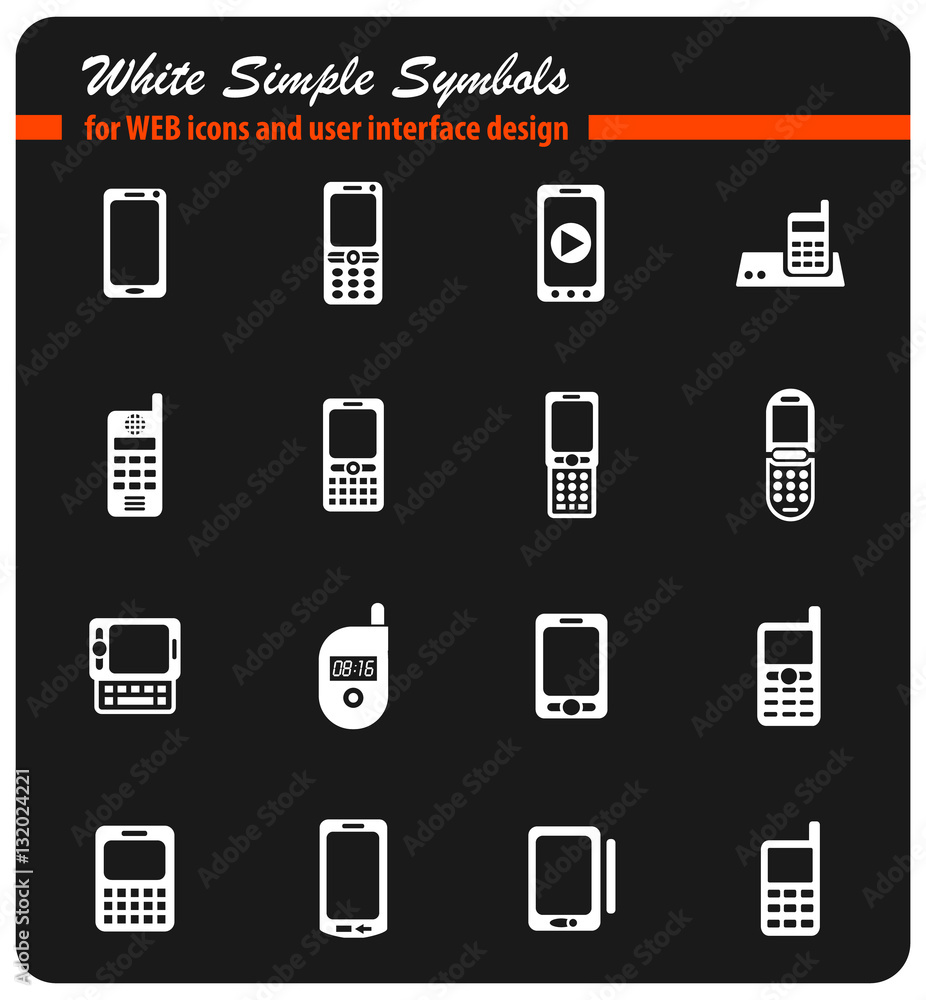 phones icon set phones icon set