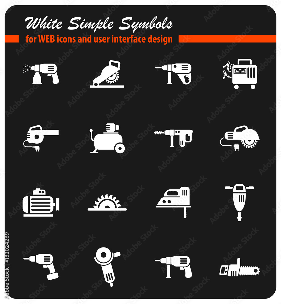 machine tools icon set