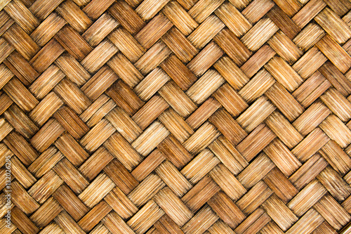 Closed up brown wooden wicker texture background